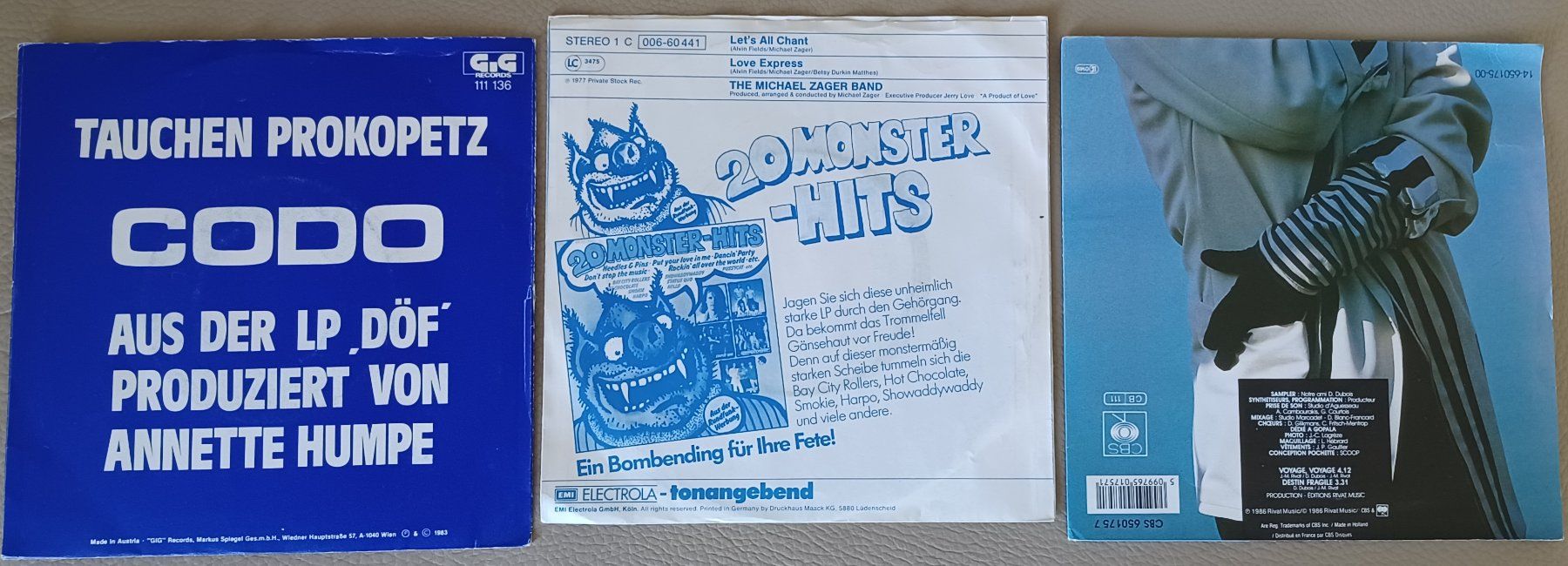 Dischi in vinile: 3 x Single Synth. Pop/Electric, 80er Jahre – Usato da Hägendorf venduto da Plattenhardt 1