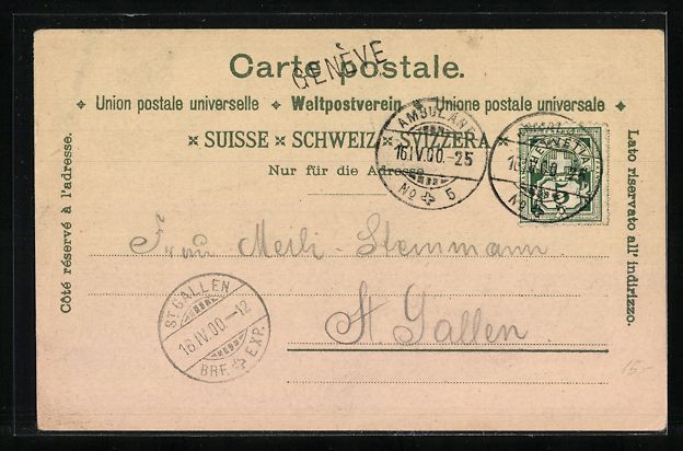 Cartoline postali: Litho Geneve, Place Neuve, Gebäudeansic – Usato da Berlin venduto da bartko-reher 1