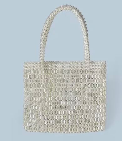 Tasche aus Perlmuttperlen Handgefertigte Neu / NP35CHF