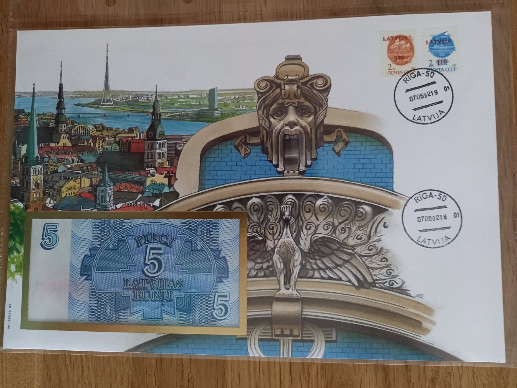 Banconote: Banknotenbrief Lettland – Usato da Schwendibach venduto da BreitschGiu