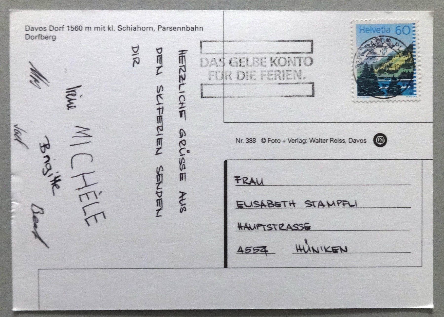 Cartoline postali: Davos Dorf 1560 m – Usato da Fétigny venduto da Billy2miny 1