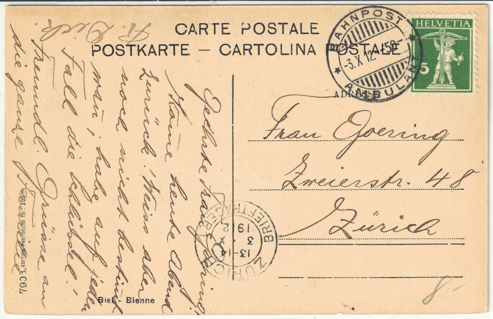 Cartes postales: Biel-Bienne - Vue generale - Generalansicht – D'occasion à Ettingen par Kartenplanet 1