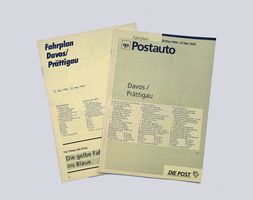 Davos Postauto PTT Bahn  RhB Fahrplan Auszüge 1992 bis 1995