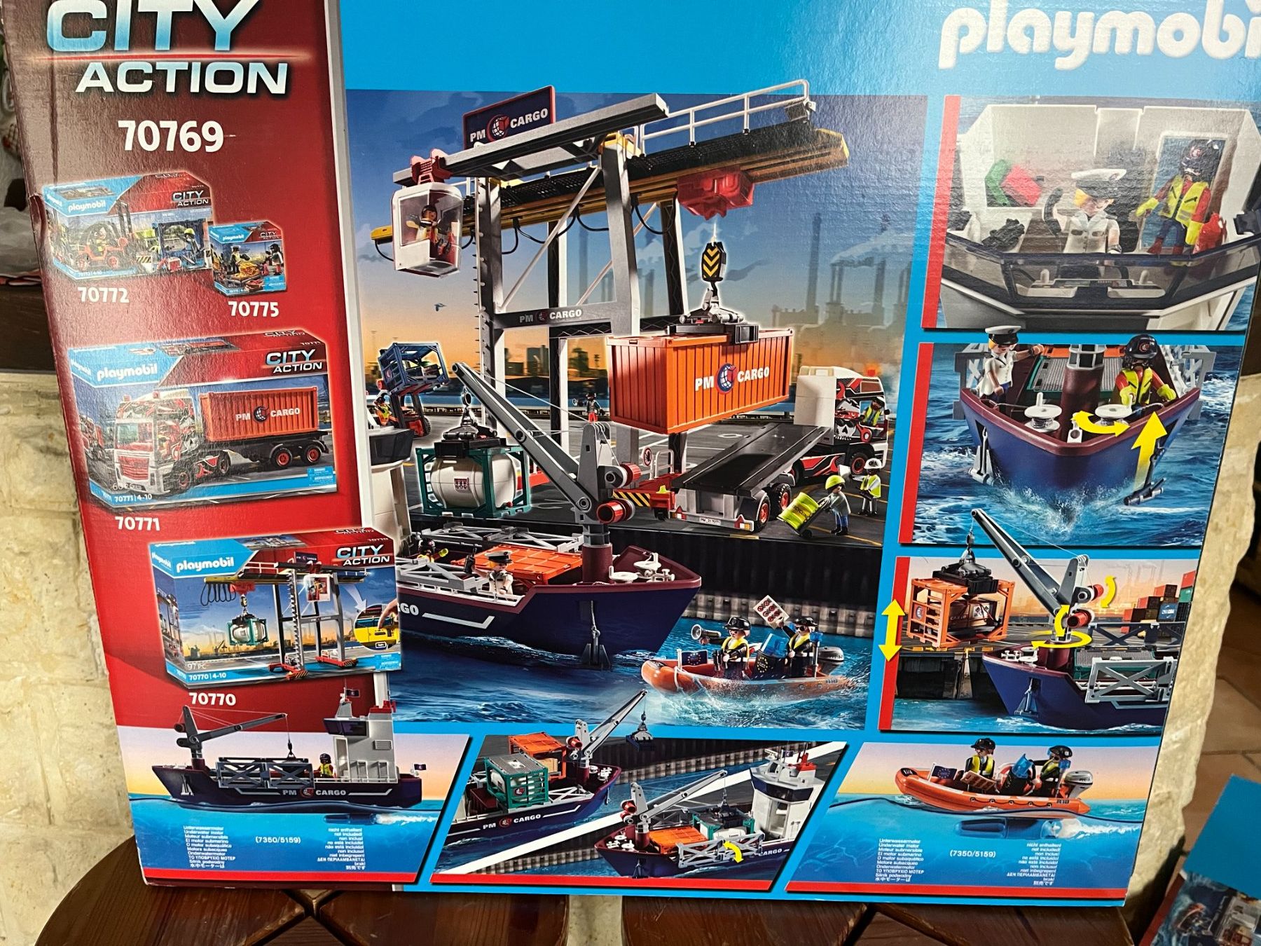 Playmobil Giocattoli: Playmobil 70769 Grosses Containerschiff mit Zollboot – Nuovo e nell'imballaggio originale da Rekingen AG venduto da nederland1 1