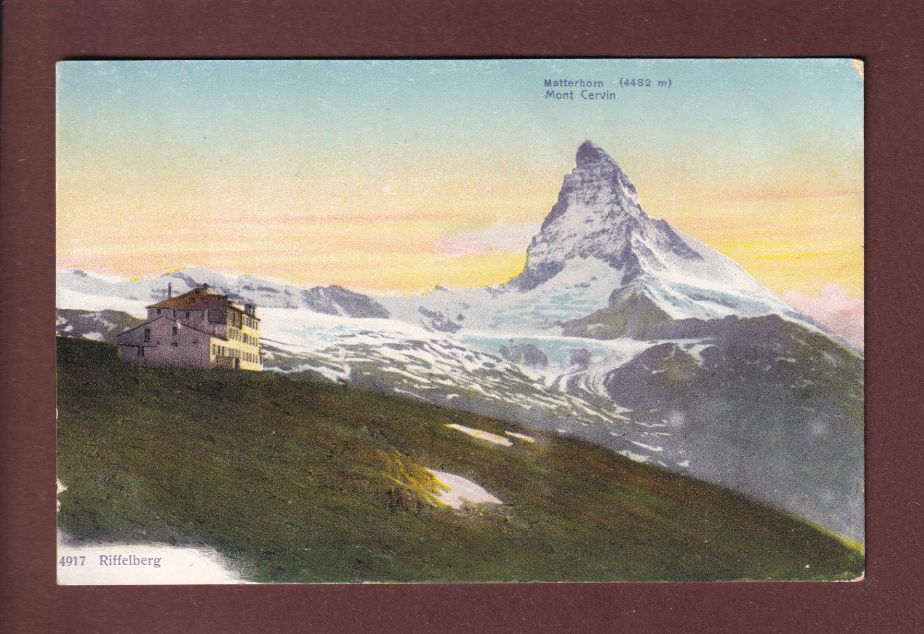 Cartoline postali: RIFFELBERG - Matterhorn – Usato da Pully venduto da nicecards