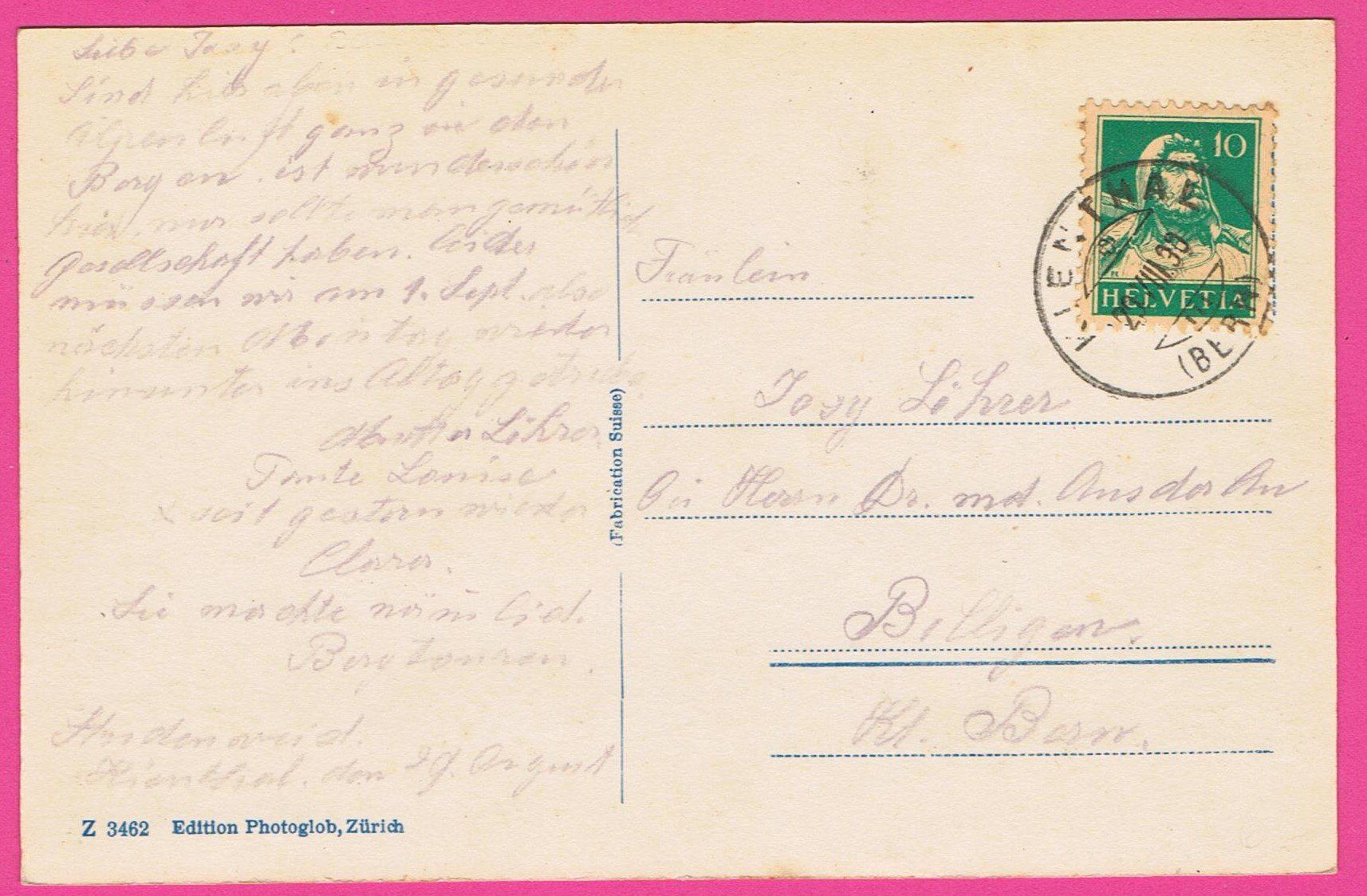 Cartoline postali: Kiental mit Blüemlisalp gel 1930 – Usato da Einsiedeln venduto da dillie 1