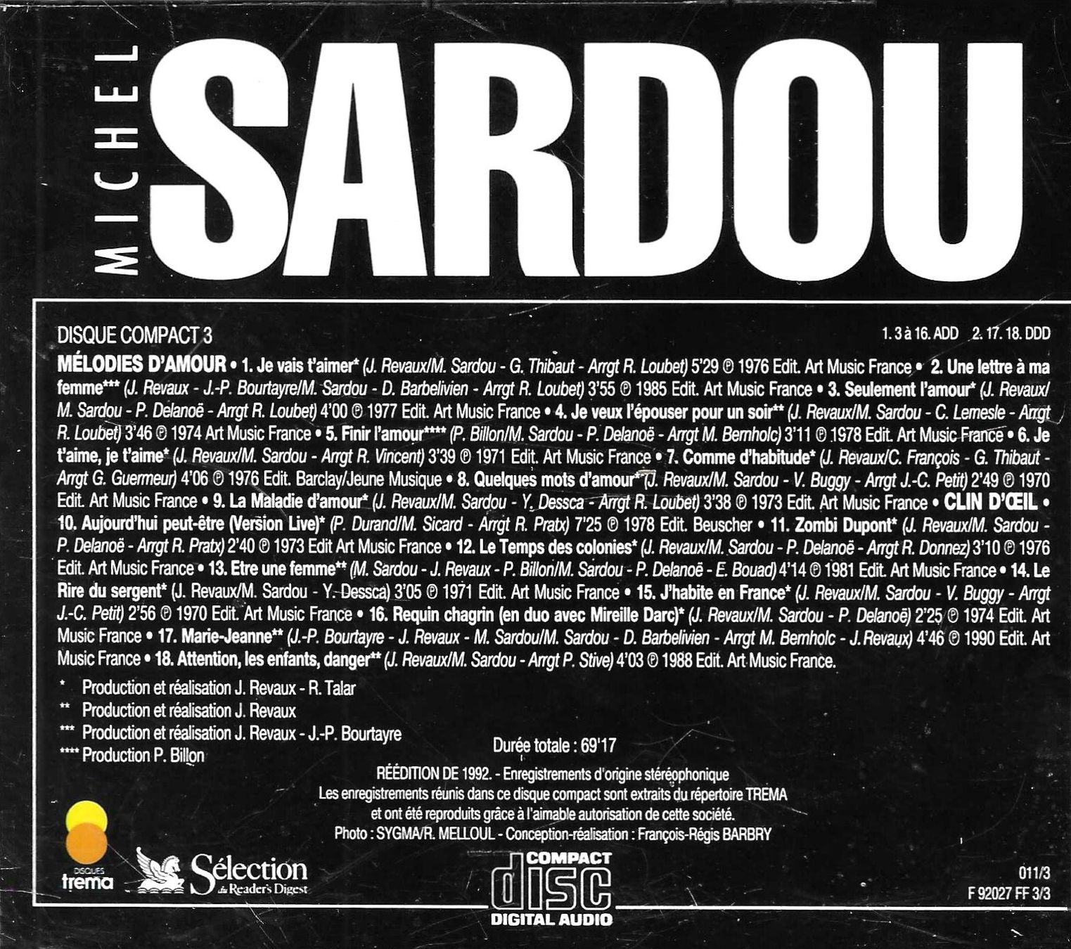 CD: Michel Sardou 3 CD's – Usato da Savagnier venduto da Ne2065 3