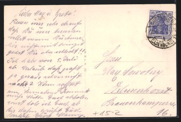 Foto & Poster: Rüstringen, Zeppelin über der Villenko – Usato da Berlin venduto da bartko-reher 1