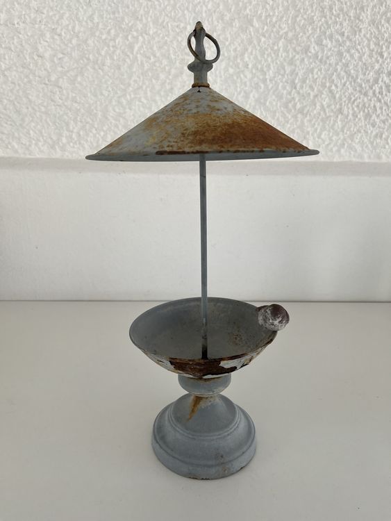 Vogelbad Mit Futterstelle Aus Metall - Robustes Vogelbeobachtungsstation Für Garten, Terrasse & Balkon