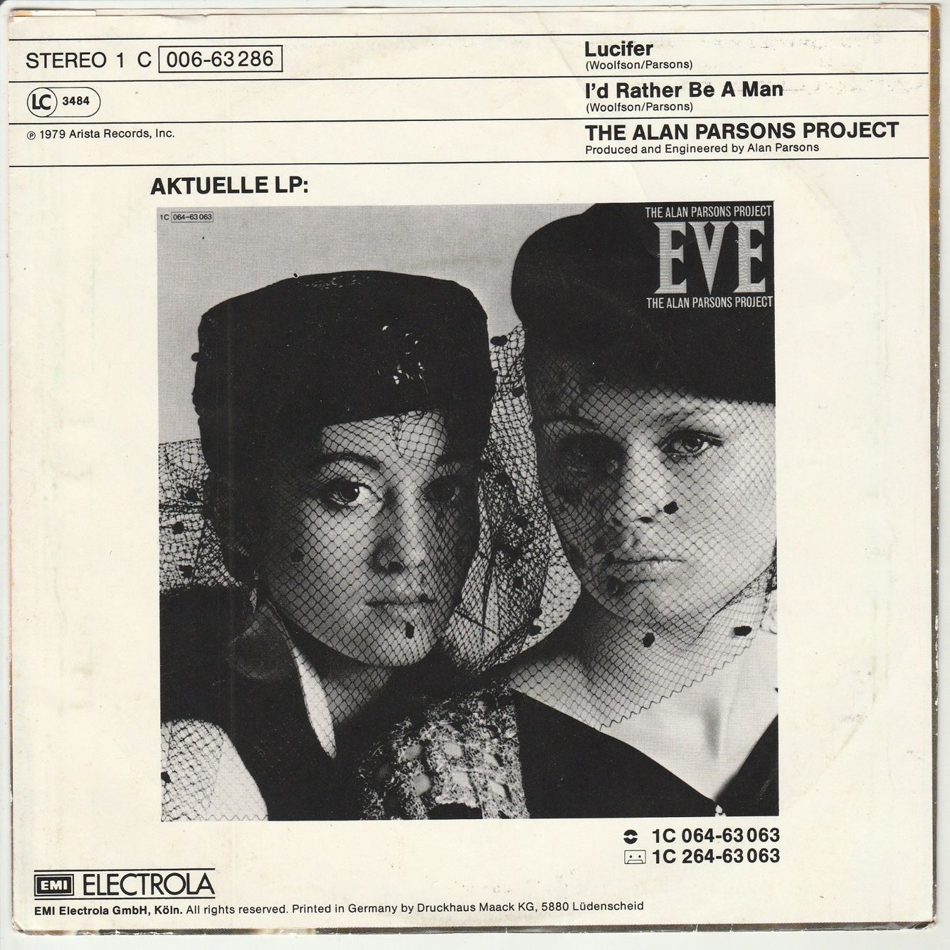 Schallplatten: The Alan Parsons Project - Lucifer 7" Vinyl 1979 – Gebraucht aus Tübach von JamesStone 1