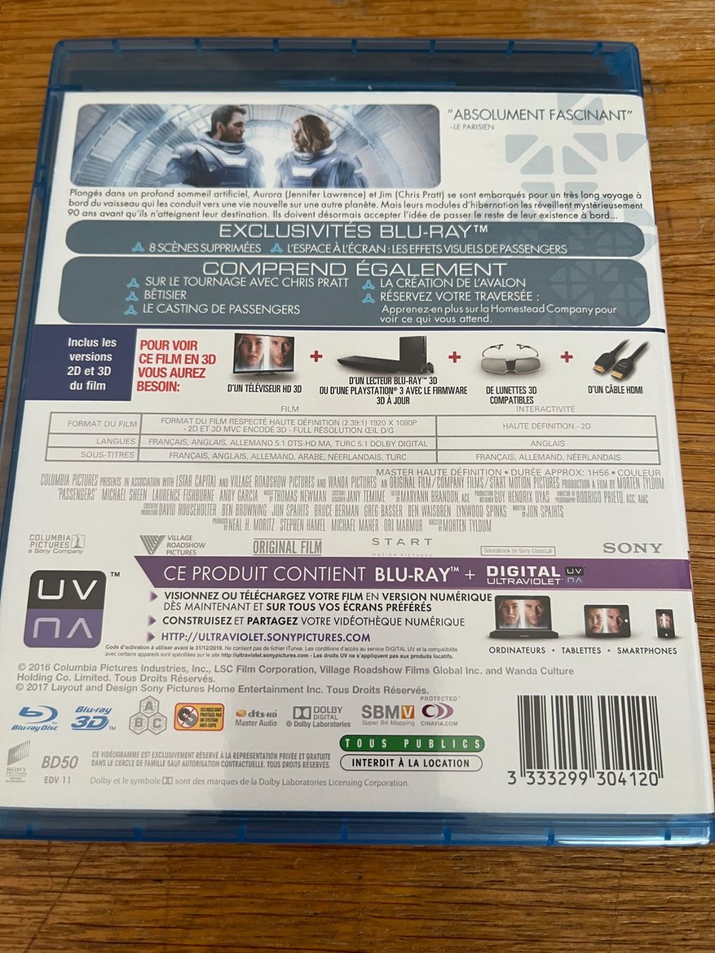Tutti i DVDs: Passengers (2016, SF, Combo Blu-ray 3D + Blu-ray) – Usato da Vevey venduto da zecollector 1