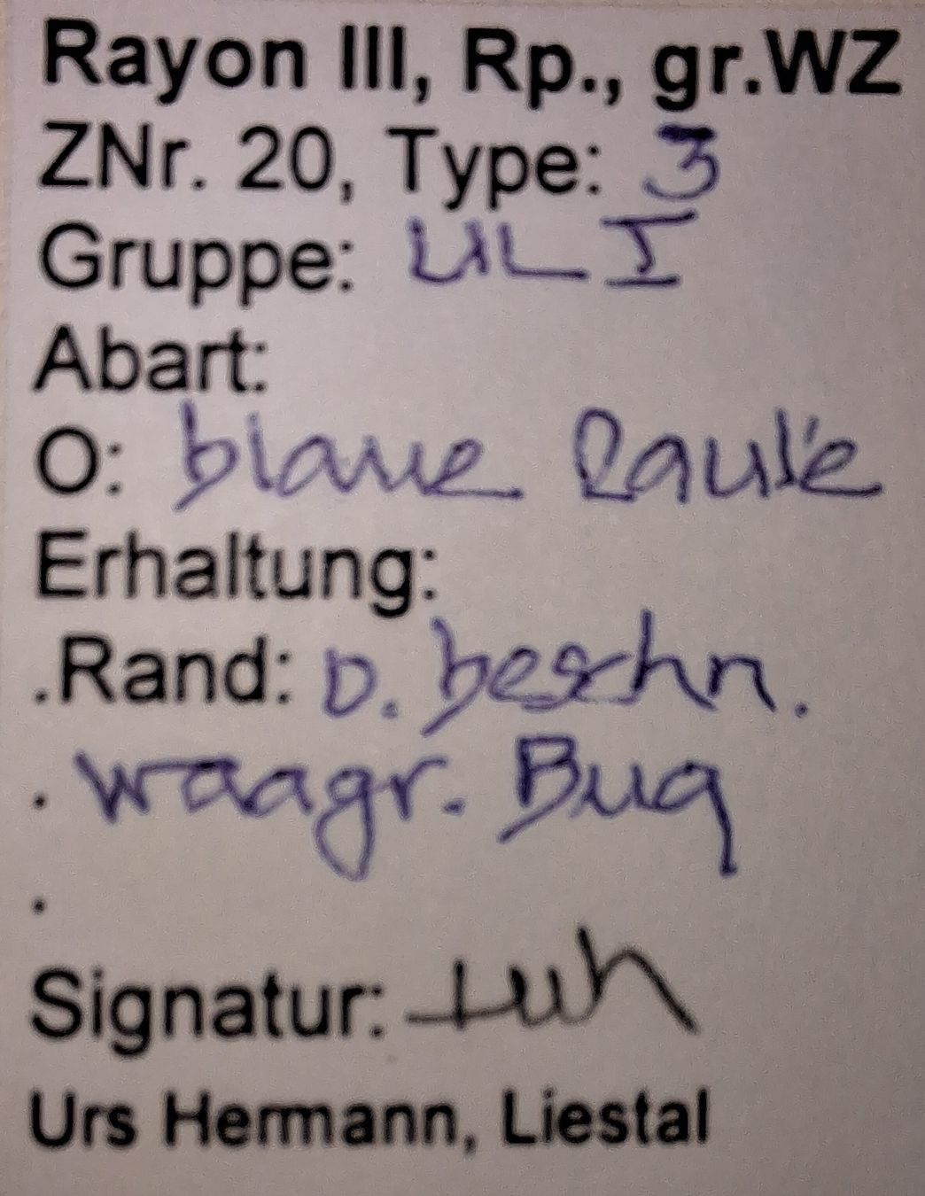 Tutti i francobolli: Rayon Nr. 20 Typ 3 UL - I mit Befund – Usato da Balgach venduto da SIMEON27 2