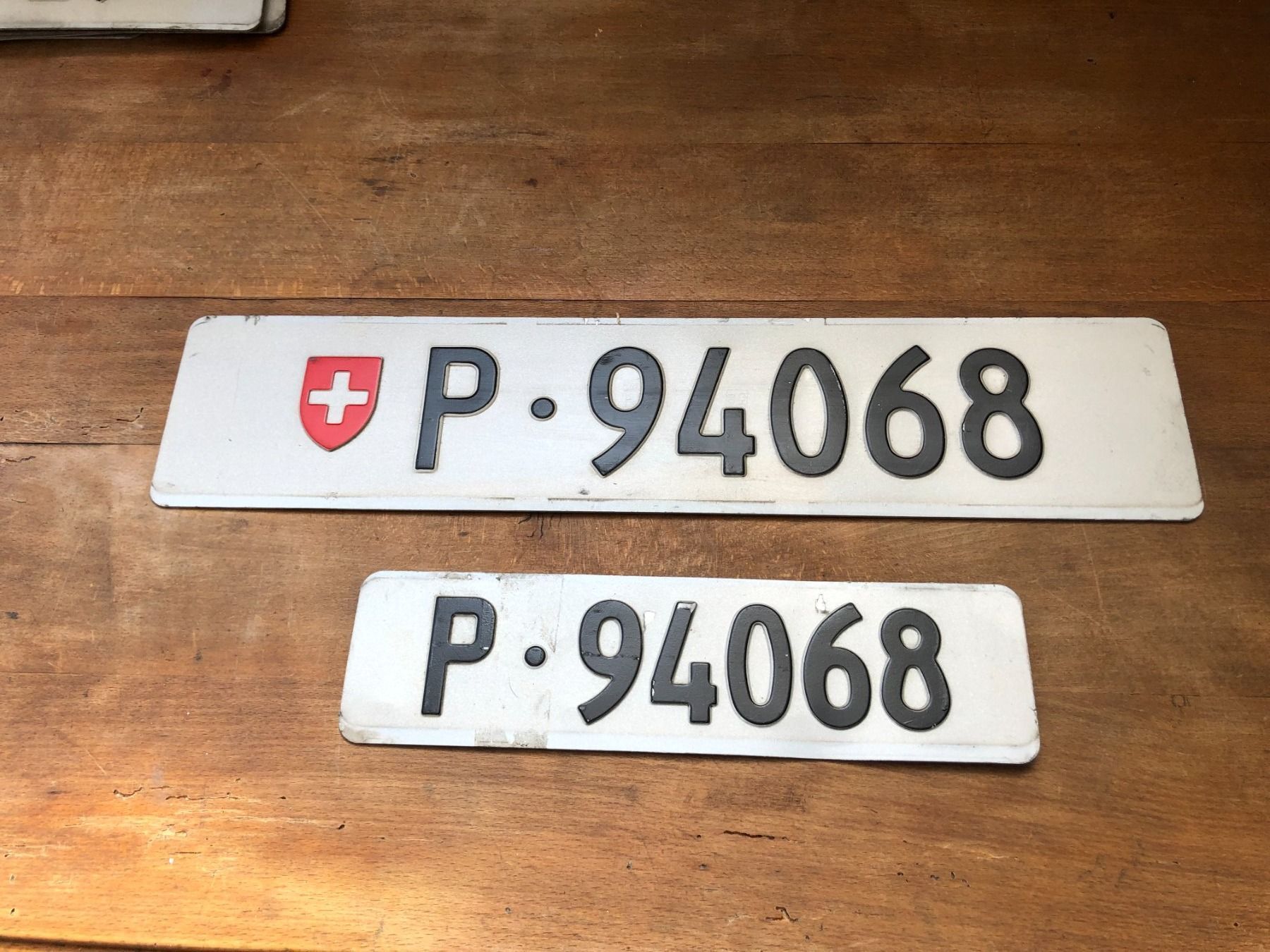 Schilder: 2x Nummernschild Post PTT 94068 ausrangiert – Gebraucht aus Küttigen von Melisch1000