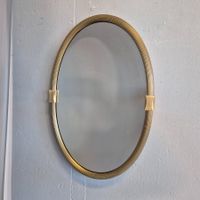 Messing 70s Mirror Design Wandspiegel Spiegel Oval