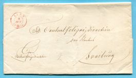 Faltbrief von Bern nach Freiburg 1846