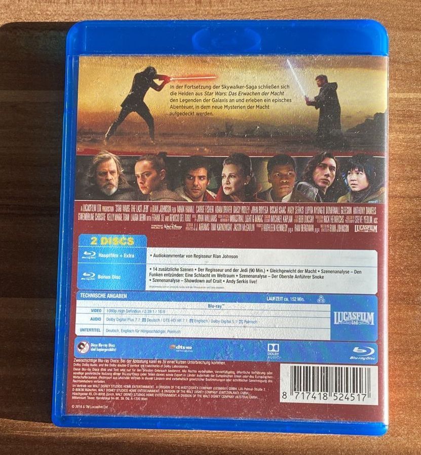Tutti i DVDs: Star Wars Die letzten Jedi – Usato da Wagenhausen venduto da Kahlen 2
