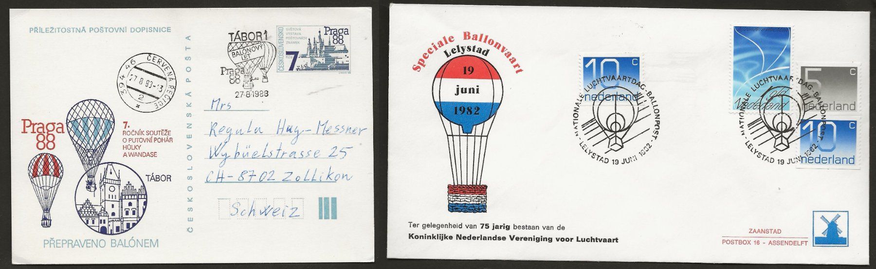 Tutti i francobolli: 2 Ballon 1982 Tschechoslowakei – Usato da Au ZH venduto da xelagreb01