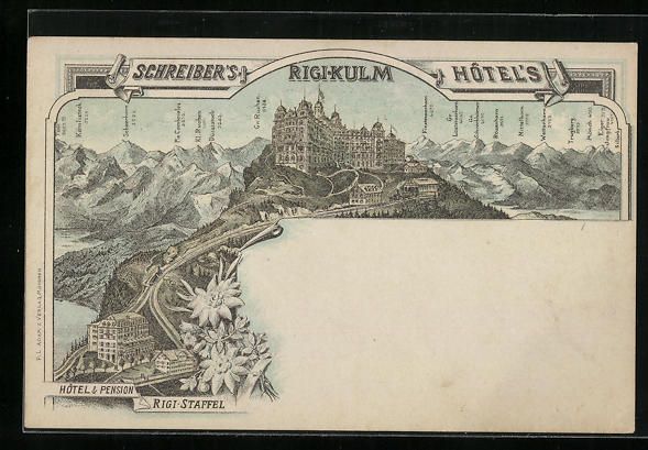 Cartes postales: Rigi-Kulm, Panorama mit Scheerhorn, Trug – D'occasion à Berlin par bartko-reher