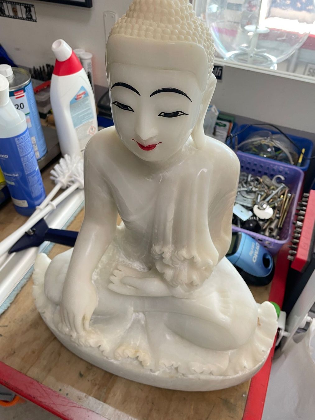 Sculture & Statue: grosser, schwerer Buddha. Marmor, 46 x 34 cm – Usato da Effretikon venduto da Bianchina2 1