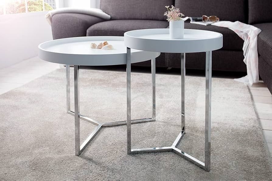 Tavoli: COUCHTISCH Modular Weiss/Chrom Sofatisch NEU – Nuovo e nell'imballaggio originale da Sulgen venduto da eytsh 3