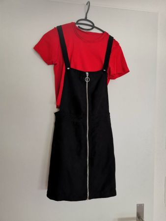 Kleid / XS / 34 / samt / schwarz