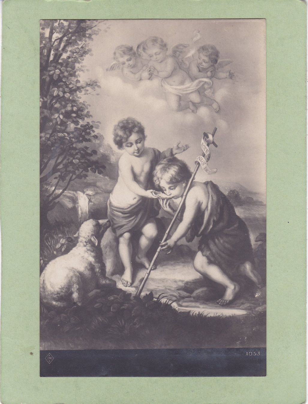 Cartoline postali: Deutschland Kitsch Kinder Schaf Engel 1921 – Usato da Herisau venduto da Lisegrat2008