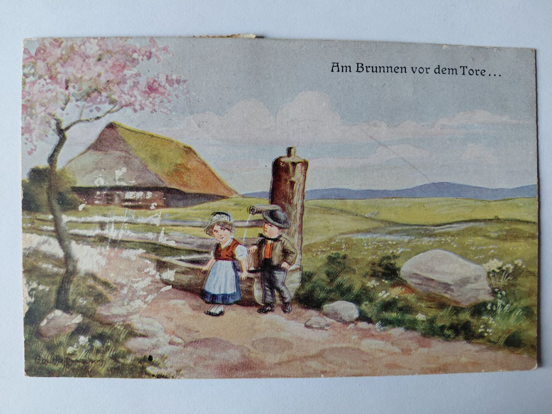 Ansichtskarten: Alte Ansichtskarte "Am Brunnen vor dem Tore..." 1918 – Gebraucht aus Wattwil von yburgler
