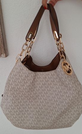 Damentasche Michael Kors Tasche Logo Print beige 