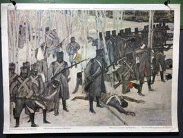 Vintage Schulwandbild SCHWEIZERSÖLDNER AN DER BERSINA Felix