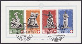 Bundesfeierblock 1940 mit Rasterfehler ZNr. 10.4.02, Attest