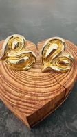 UNGARO Authentique vintage Plaqué Or Coeur Clip sur Boucles