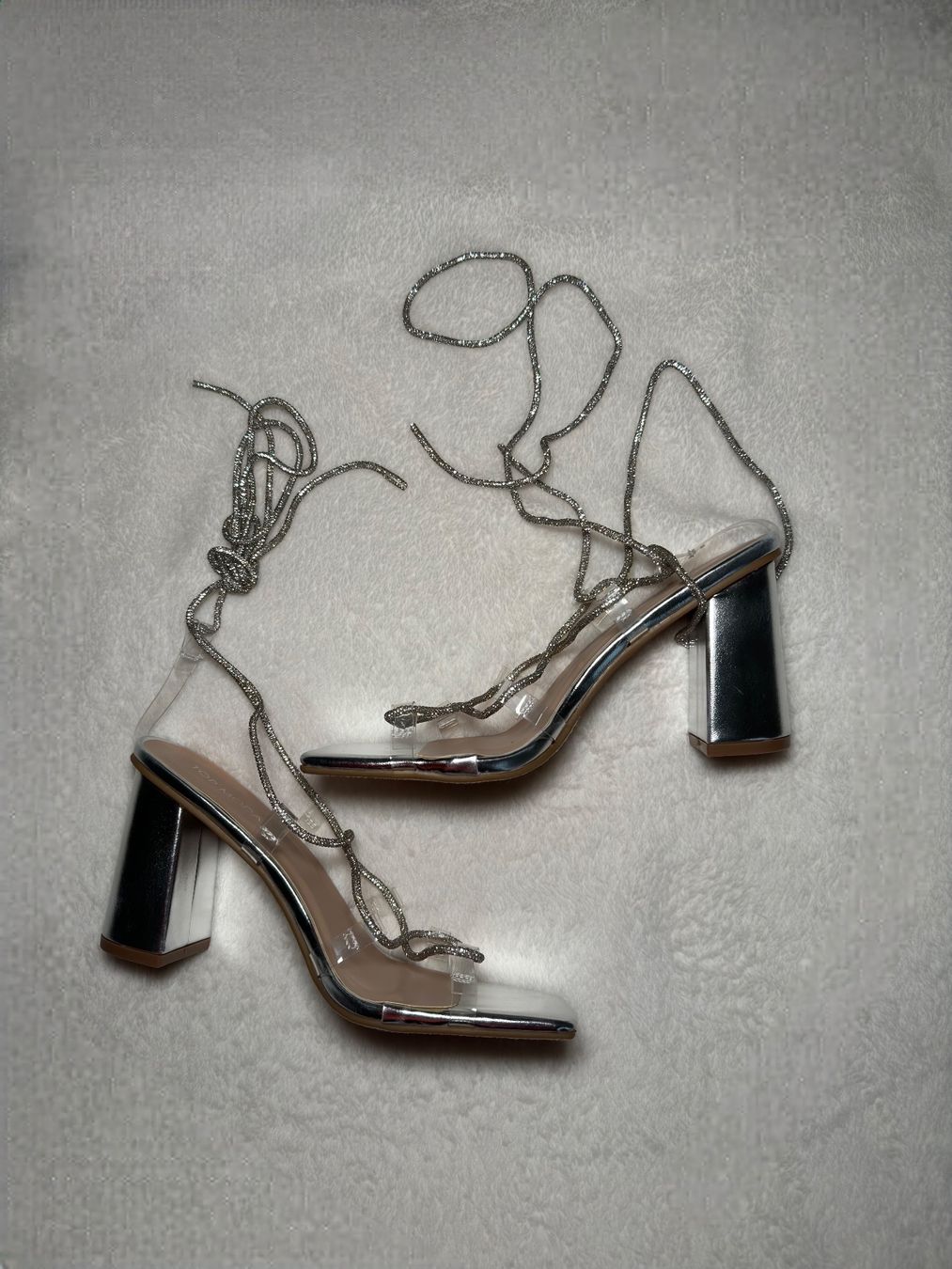 Scarpe da donna: Fashion Nova - Wrap Up High Heels Silver – Nuovo e nell'imballaggio originale da Zürich venduto da CBN_Fashion 3