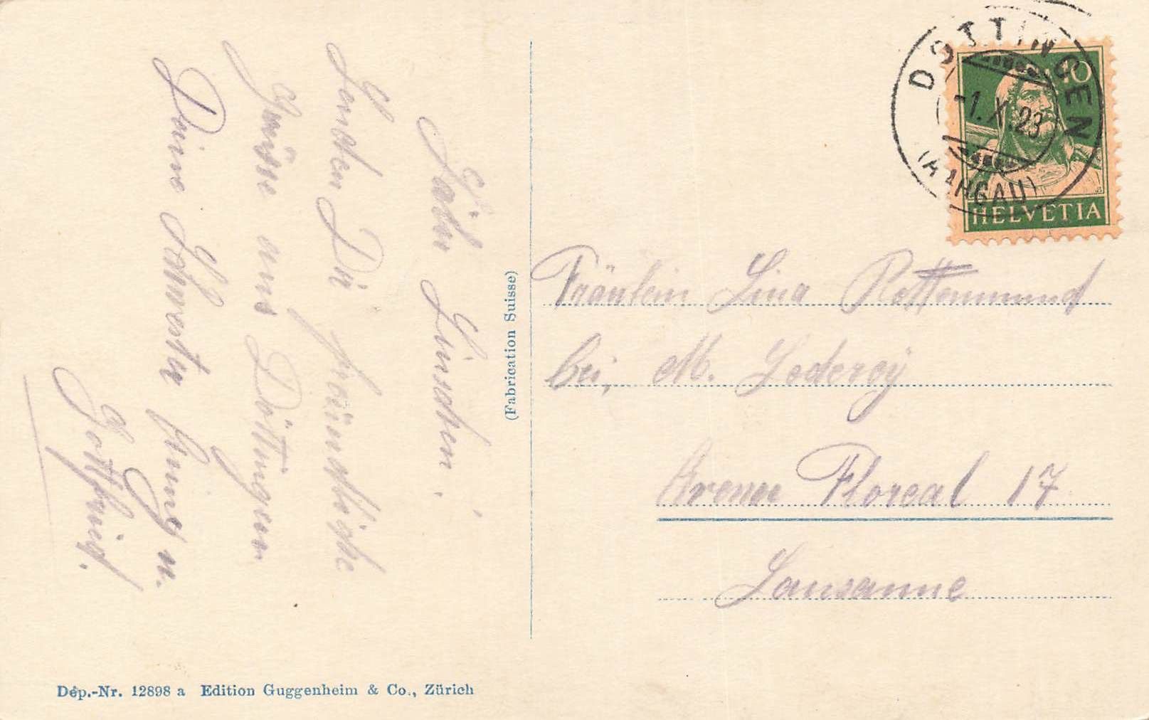 Cartoline postali: Dottingen Aargau – Usato da Biasca venduto da Blenio71 1