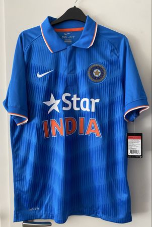Nike Indien Cricket Trikot Grösse L blau mit Etikett Sommer
