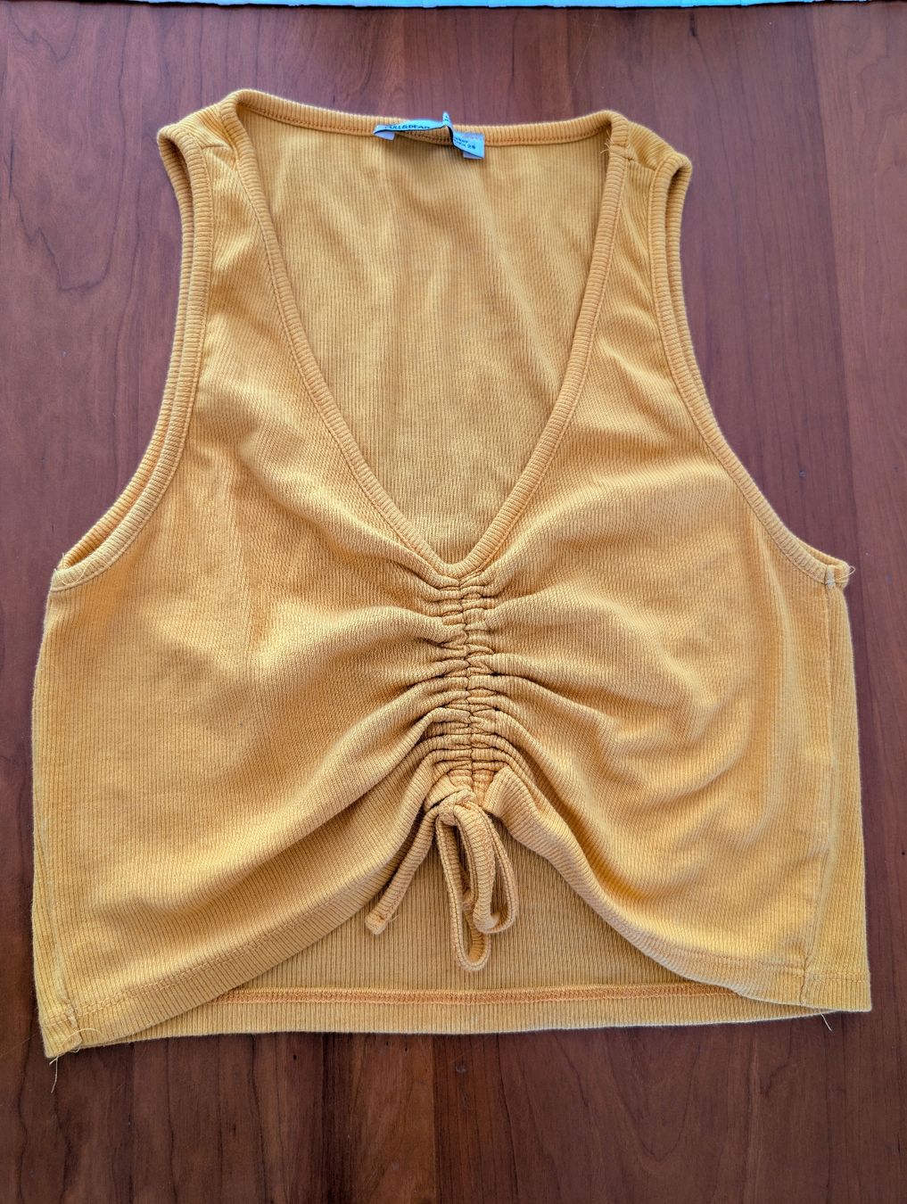 Pull&Bear Top: Pull&Bear Crop Top, Gr. M, Senfgelb, Elastisch – Usato da Wädenswil venduto da coconut1289