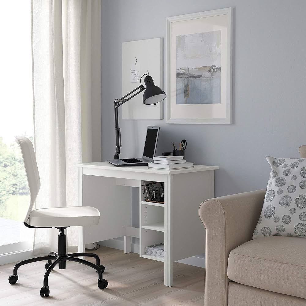 Ikea Scrivanie: IKEA Bureau\, 90 x 52 cm\, Blanc BRUSALI – Usato da Vevey venduto da ist_lnl6 1