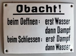 1 Emaille-Schild, "Obacht"