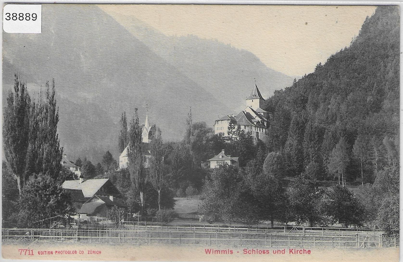Cartoline postali: Wimmis - Schloss und Kirche – Usato da Ettingen venduto da Kartenplanet