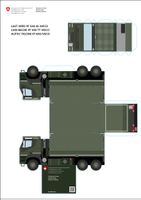 BASTELBOGEN POSTER SCHWEIZER ARMEE MILITÄR, LASTWAGEN IVECO