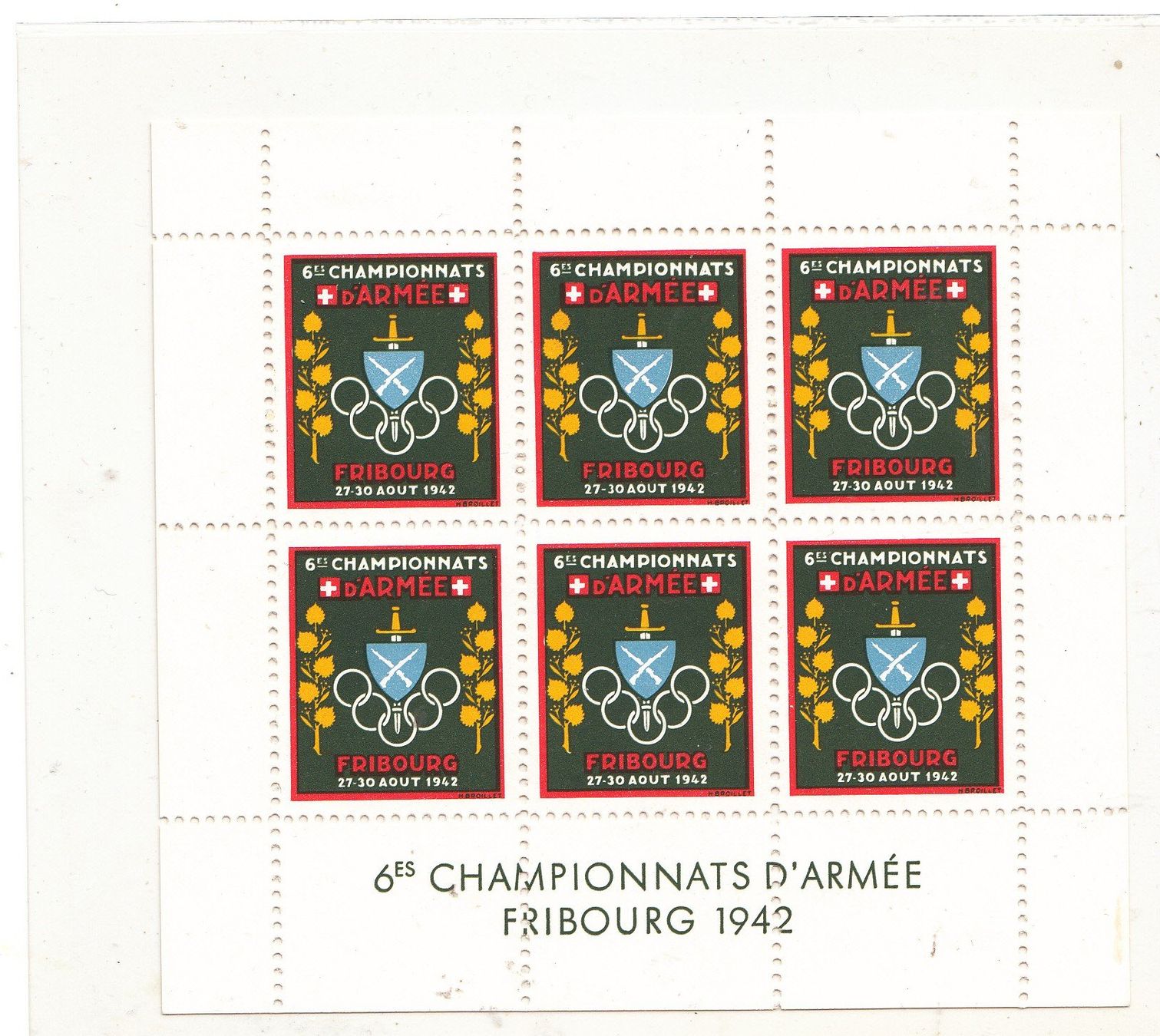Alle Briefmarken: Armeemeisterschaften 46A/5** Kat.50.- – Gebraucht aus Herrliberg von Lfrifda