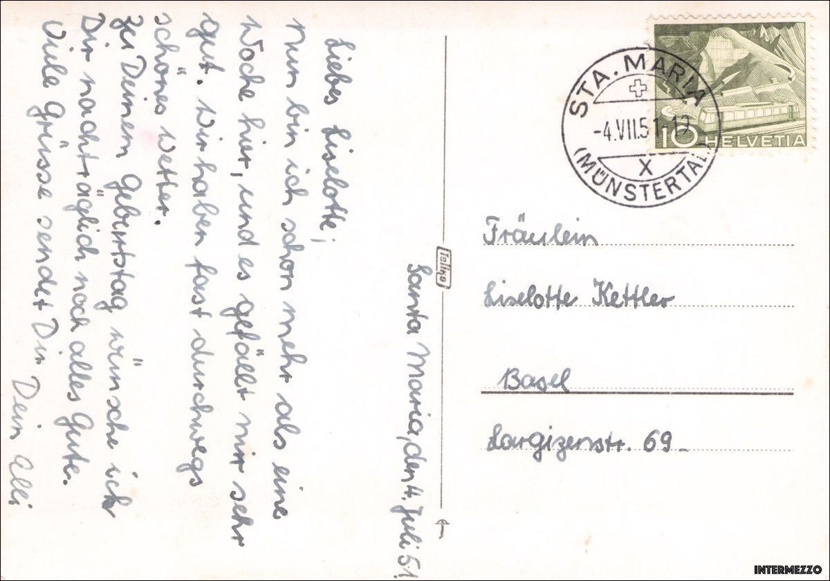 Cartoline postali: Sta. Maria GR // Kutschenfahrt 1951 – Usato da Basel venduto da intermezzo12 1