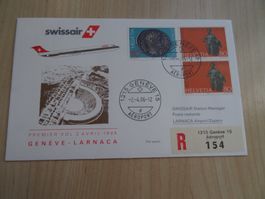 Flugpostbrief Swissair 2.4.1986 Genève-Larnaca Erstflug