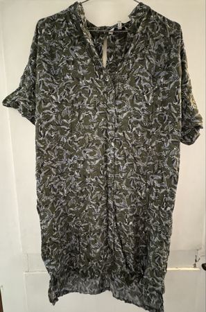 Next Women's Green Bird Print Midi Dress Size 10 UK, Great C