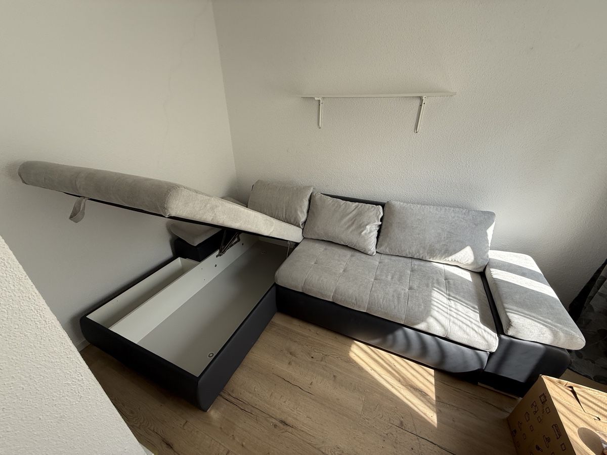 Sofas: Wohnlandschaft Sofa Ecksofa mit Bettfunktion und Stauraum – D'occasion à Rebstein par aitia 3