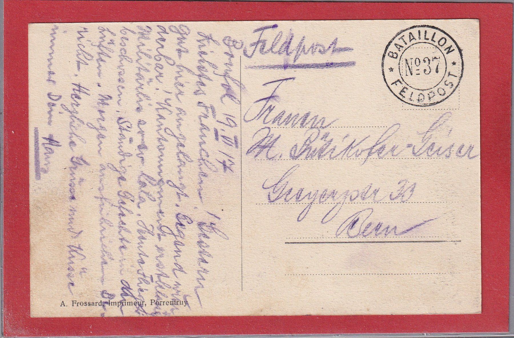Cartoline postali: Bonfol - Vue générale - 1917 – Usato da Orvin venduto da Pyaeschli 1