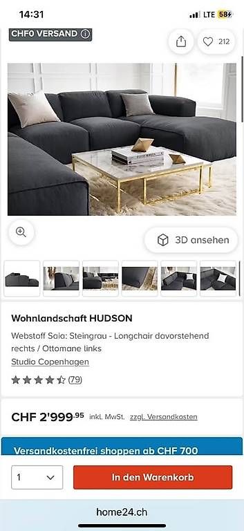 Sofas: XXL Couch / Wohnlandschaft / Sofa inkl. Hocker – Gebraucht aus Basel von isa_77kw 2