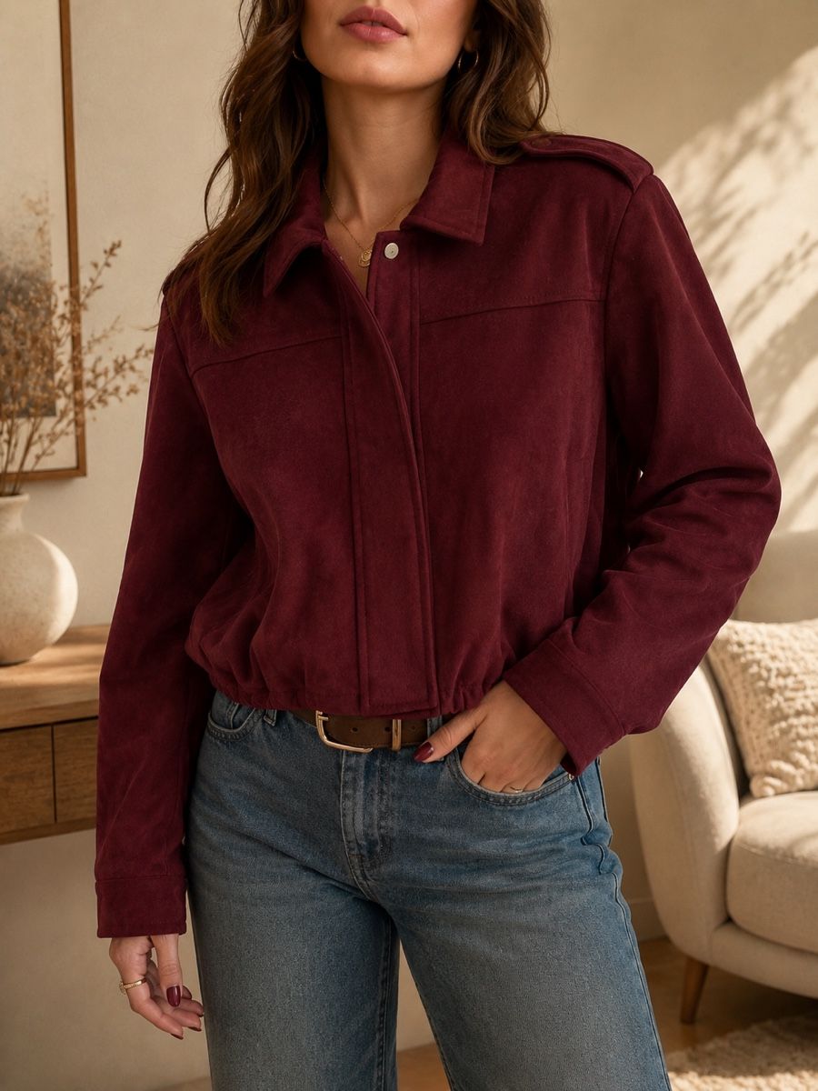 Vestes: VESTE BORDEAUX ASPECT DAIM – Neuf (Voir description) à Lausanne par KeNaChic