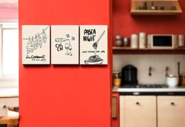 Ensemble de 3x poster affiche déco cuisine restaurant