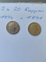 2x 20 Rappen 1894 1891 guter Zustand