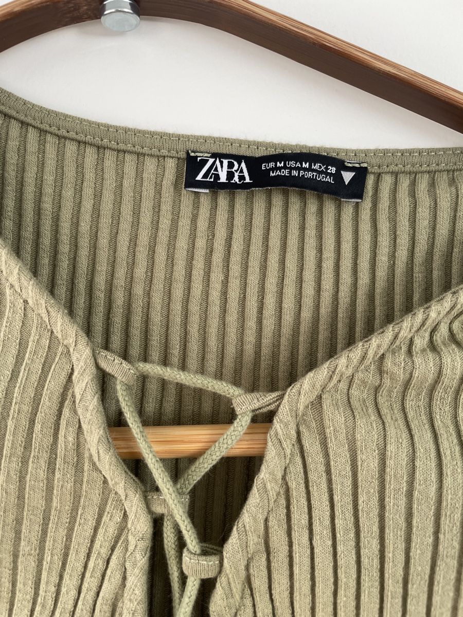 Zara Tops: Zara Rippstrick Oberteil mit Schnürung, M – Gebraucht aus Mauren von acht33null 1